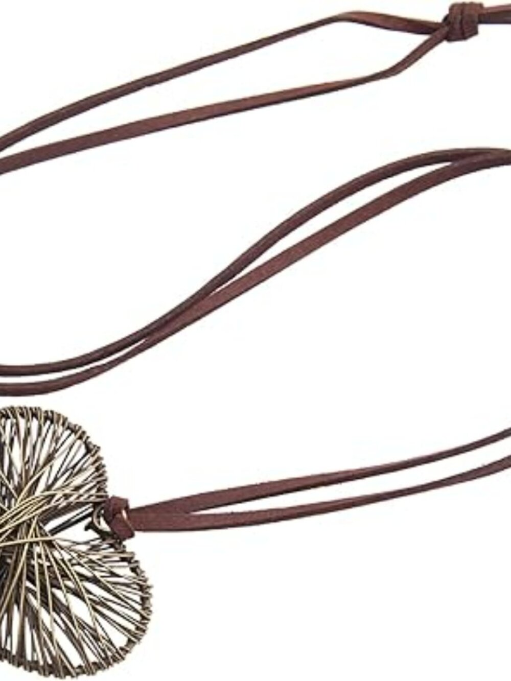 NEW Leather Cord Necklace Heart Pendant Necklace Boho Bohemian Jewelry - Picture 2 of 5